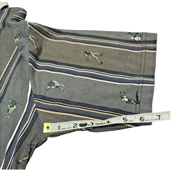 GRAND SLAM all over print aop golfer golf polo shirt LARGE tag vtg 90s golf prep - Picture 5 of 9